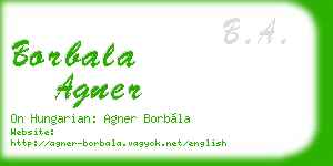 borbala agner business card